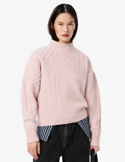 Wool Rich Cable Knit Roll Neck Jumper