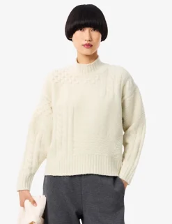Wool Rich Cable Knit Roll Neck Jumper