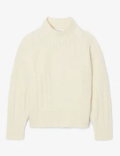 Wool Rich Cable Knit Roll Neck Jumper