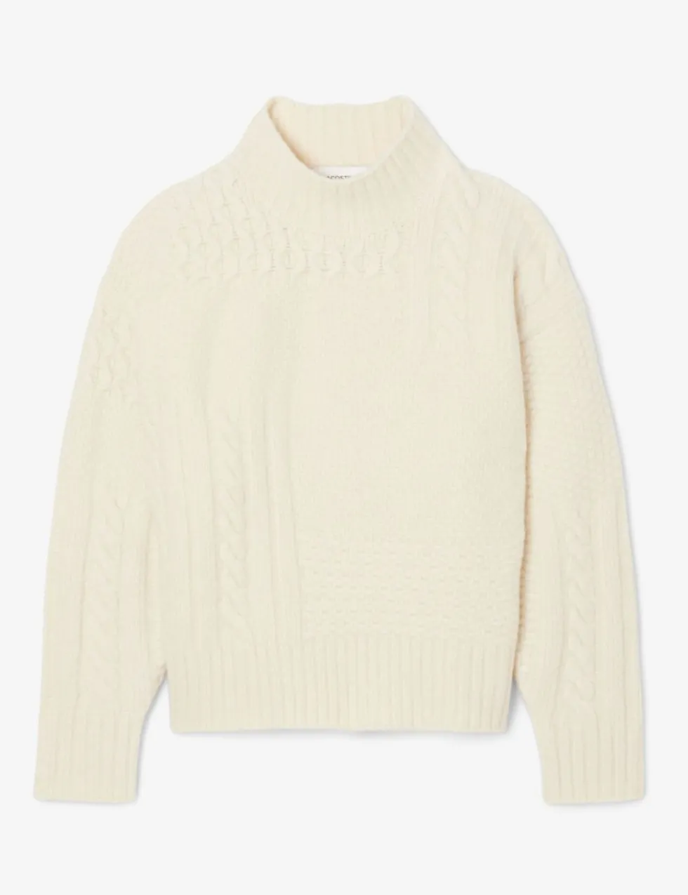 Wool Rich Cable Knit Roll Neck Jumper