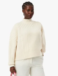 Wool Rich Cable Knit Roll Neck Jumper