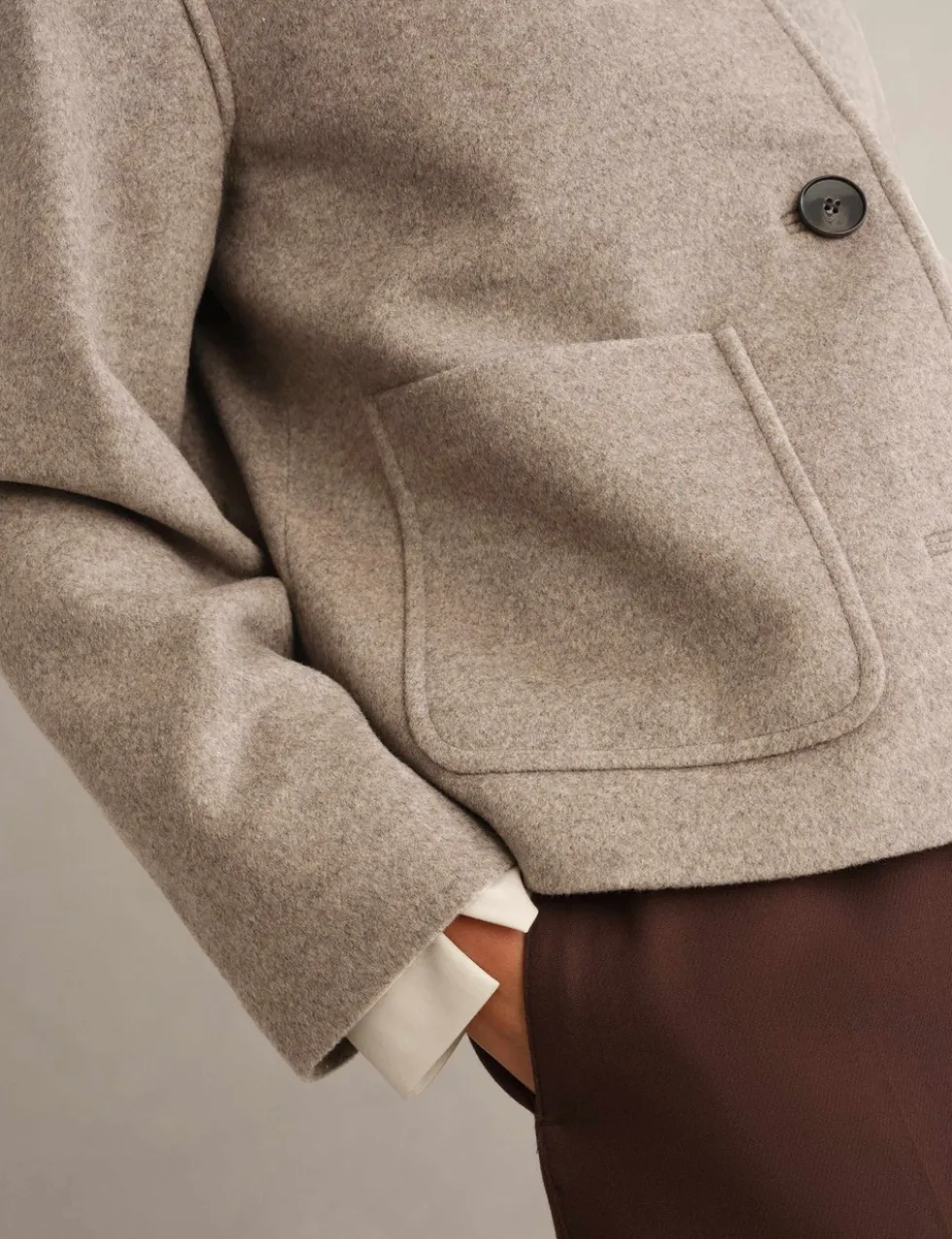 Wool Rich Cropped Jacket