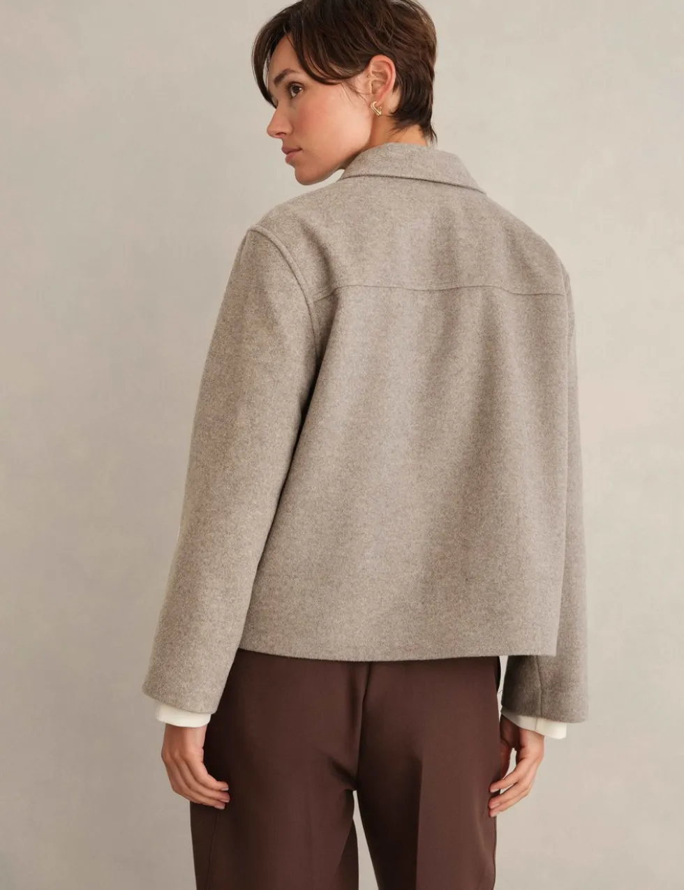 Wool Rich Cropped Jacket