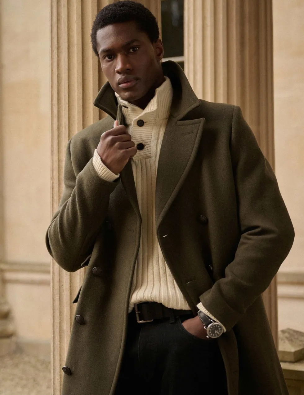 Wool Rich Double Breasted Trench Coat