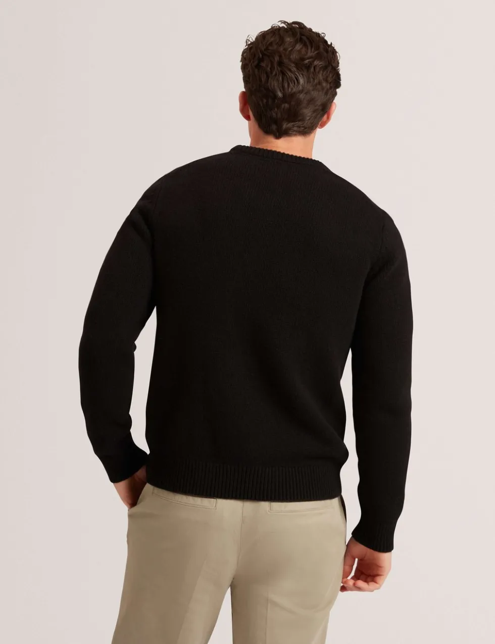 Wool Rich Logo Patch Crew Neck Jumper