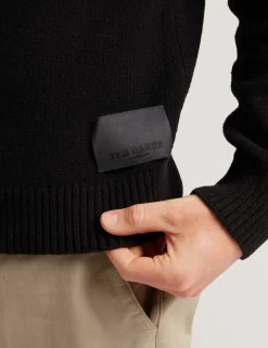 Wool Rich Logo Patch Crew Neck Jumper