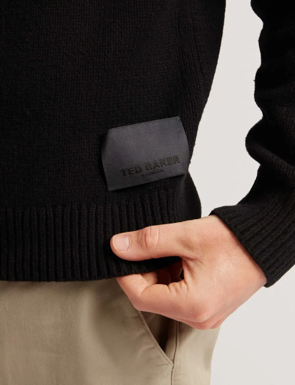 Wool Rich Logo Patch Crew Neck Jumper