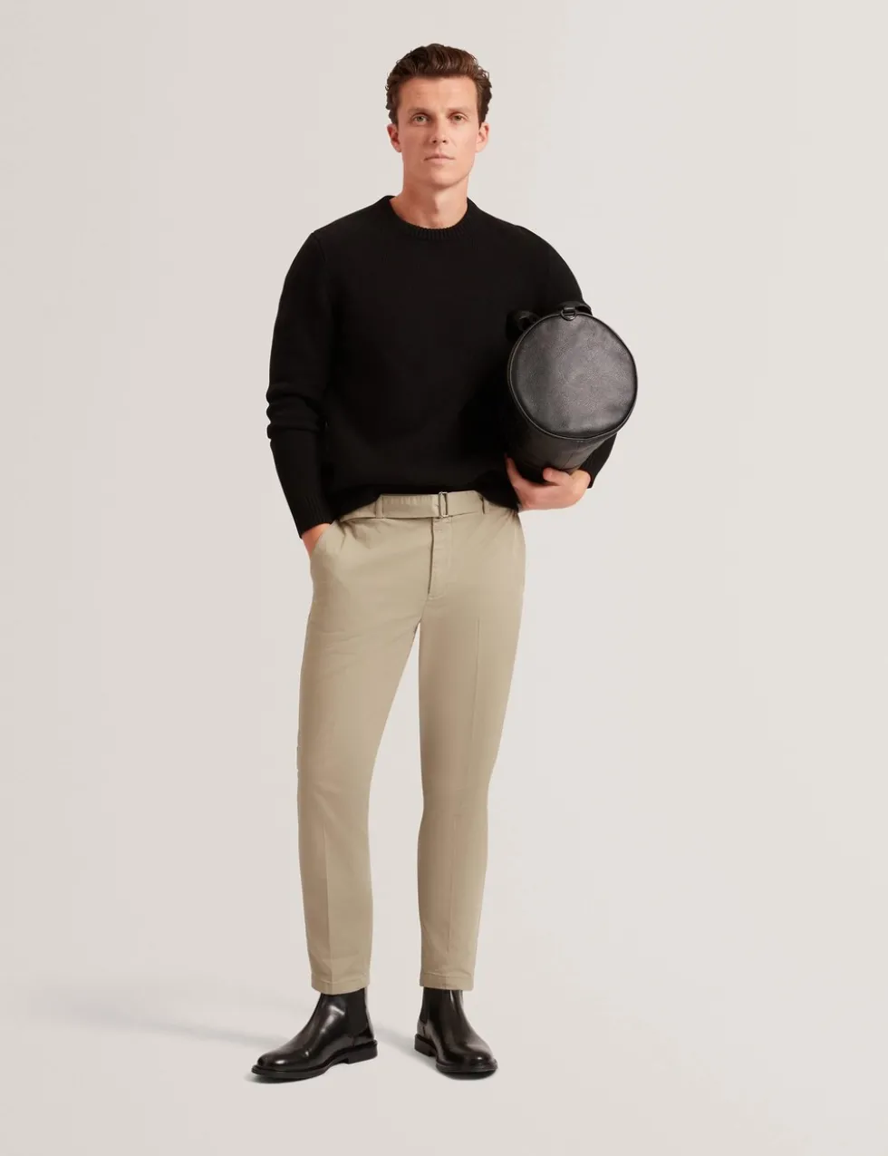 Wool Rich Logo Patch Crew Neck Jumper