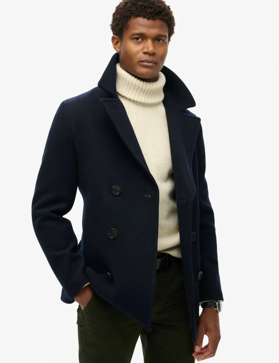 Wool Rich Revere 2 in 1 Peacoat