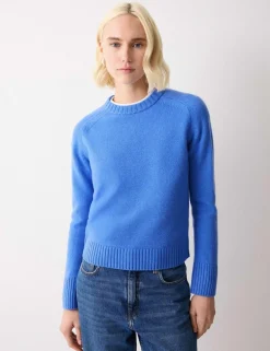 Wool Rich Saddle Crew Neck Jumper