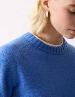 Wool Rich Saddle Crew Neck Jumper