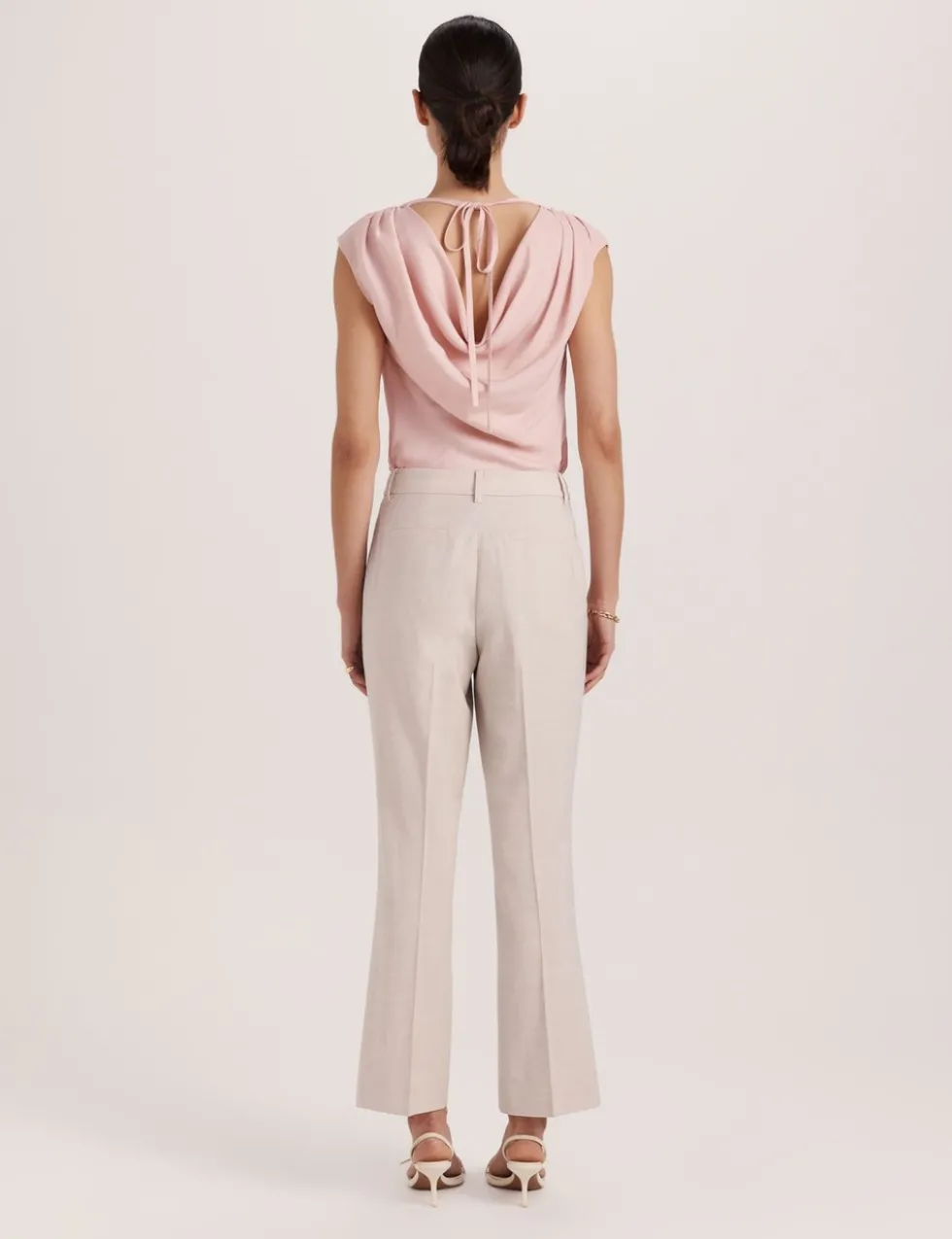 Wool Rich Straight Leg Cropped Trousers