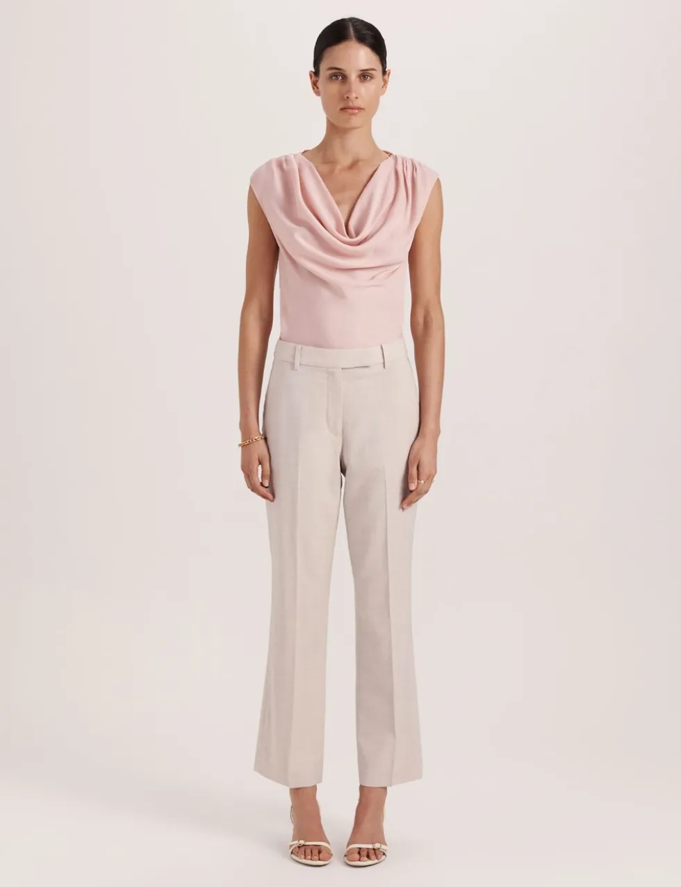 Wool Rich Straight Leg Cropped Trousers
