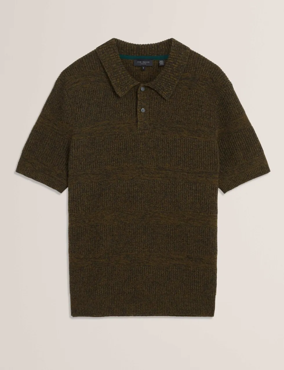 Wool Rich Textured Knitted Polo Shirt