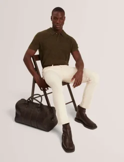 Wool Rich Textured Knitted Polo Shirt