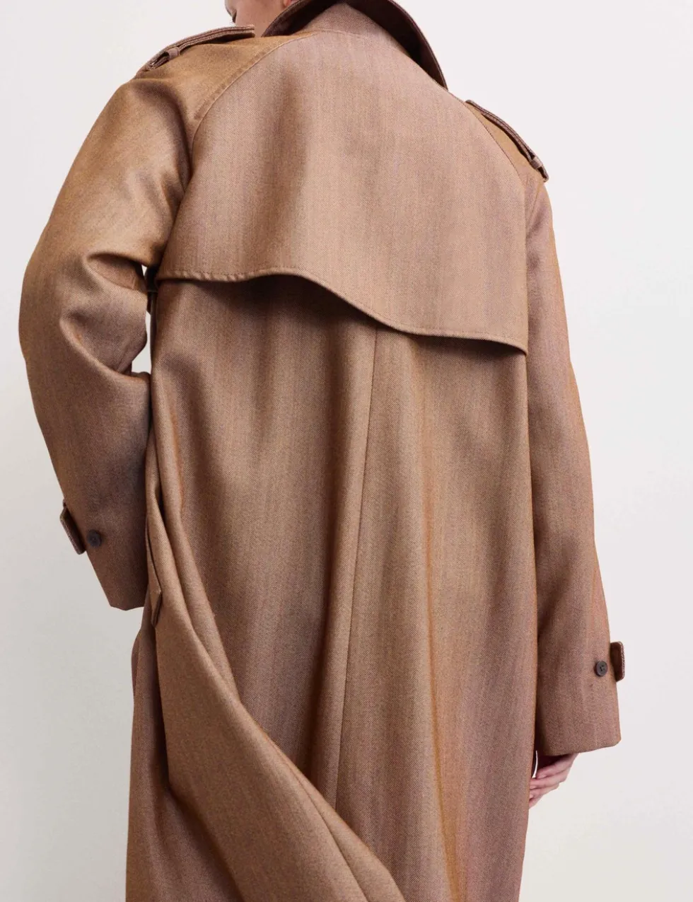 Wool Rich Twill Collared Longline Overcoat