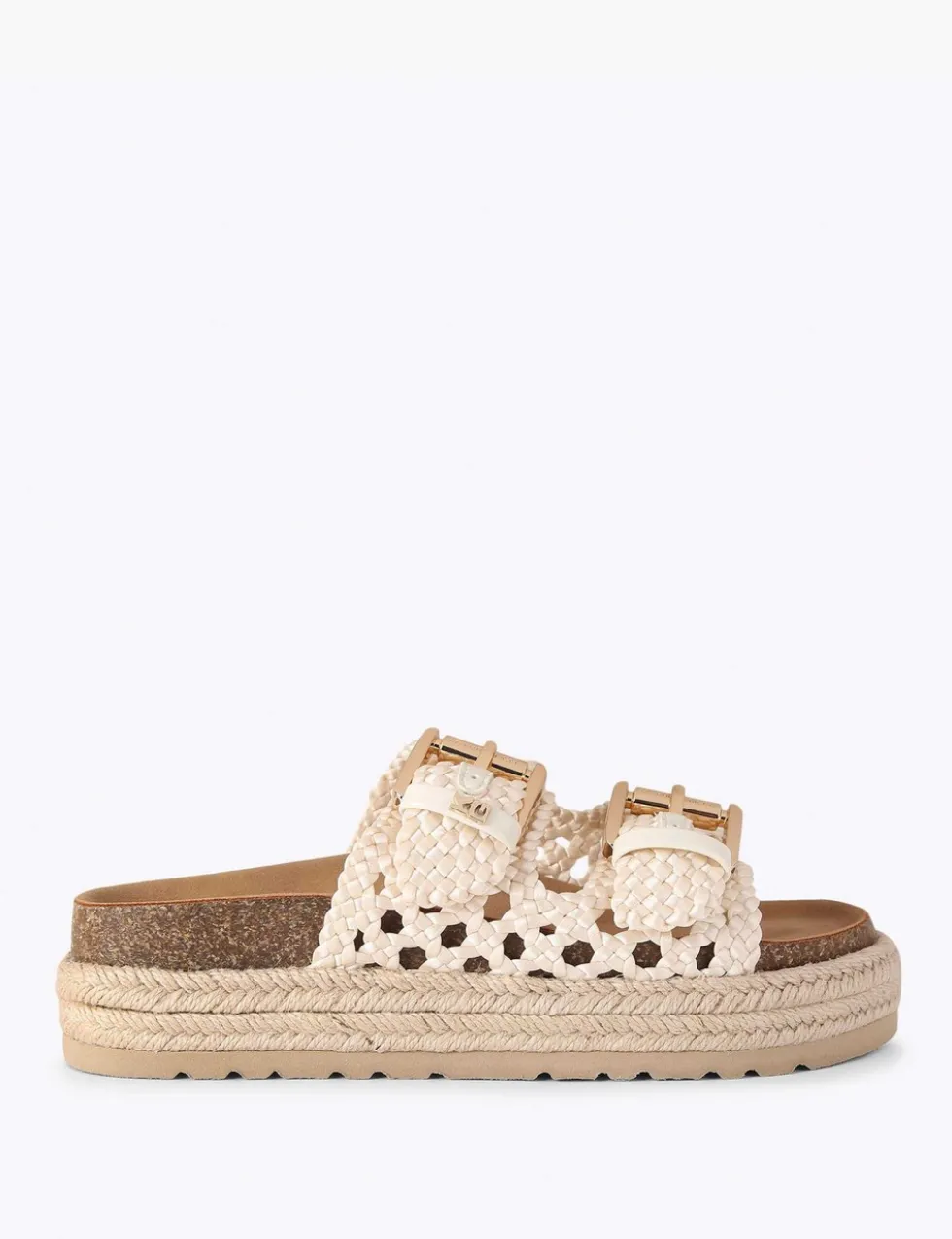 Woven Buckle Flatform Sandals