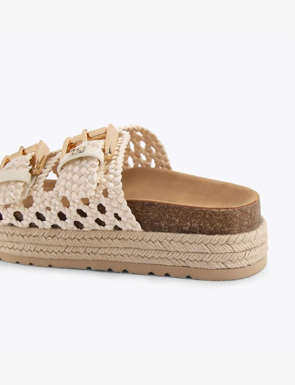 Woven Buckle Flatform Sandals