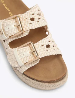 Woven Buckle Flatform Sandals