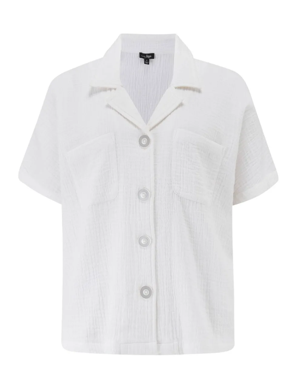 Woven Double Cloth Revere Collar Shirt and Short Pyjama Set