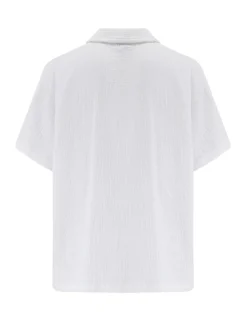 Woven Double Cloth Revere Collar Shirt and Short Pyjama Set