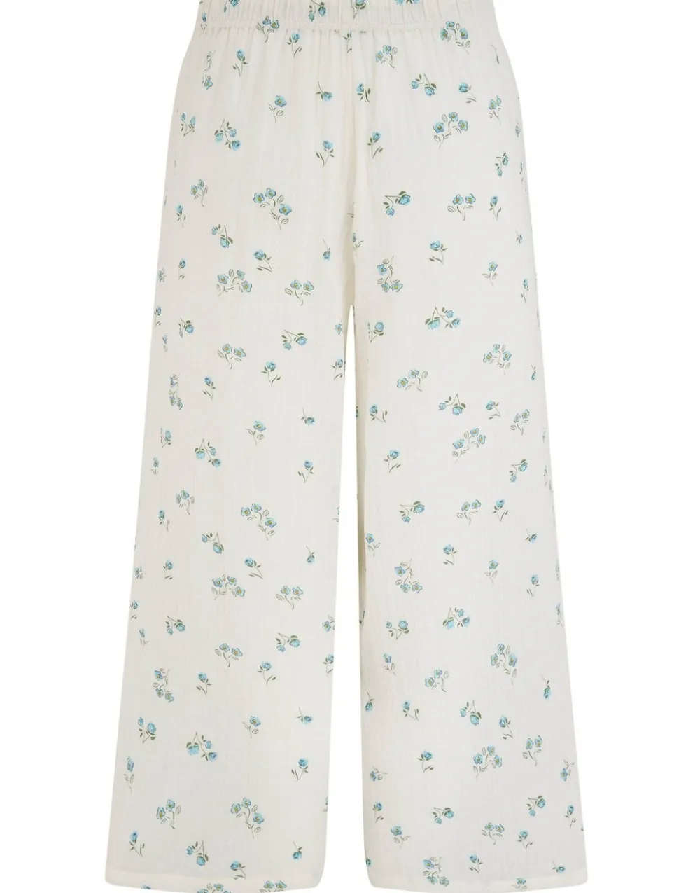 Woven Double Cloth Revere Collar Shirt & Cropped Trouser Pyjama Set