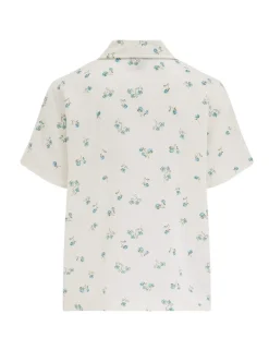 Woven Double Cloth Revere Collar Shirt & Cropped Trouser Pyjama Set