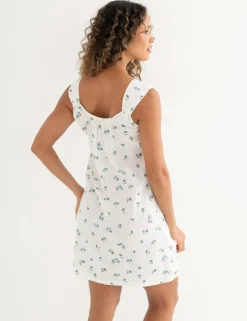 Woven Double Cloth Square Neck Chemise