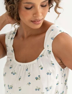 Woven Double Cloth Square Neck Chemise