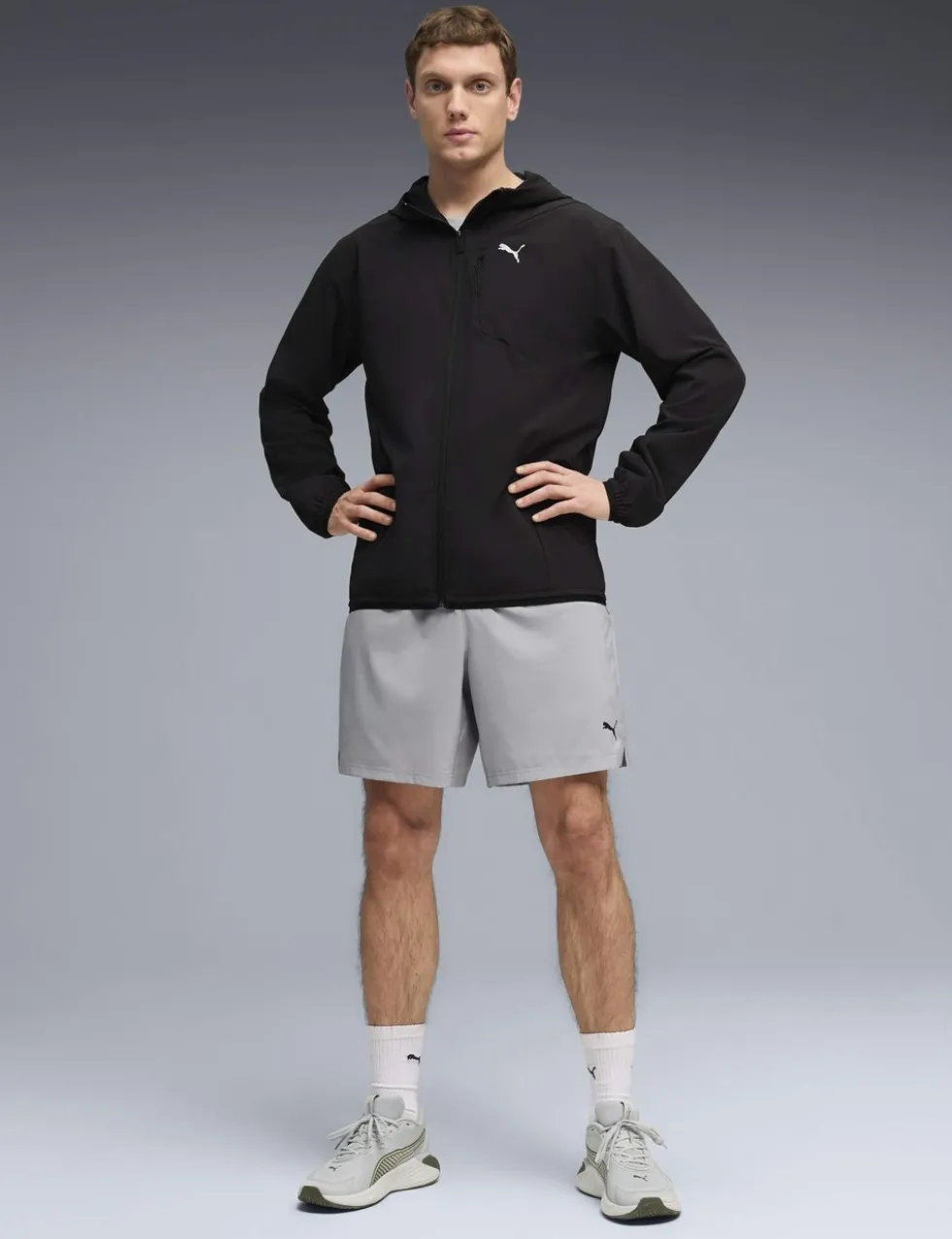 Woven Hooded Sports Jacket with Stretch