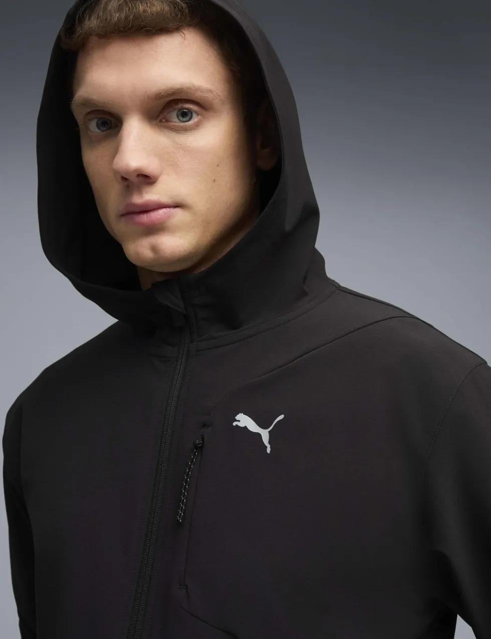 Woven Hooded Sports Jacket with Stretch