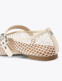 Woven Mesh Detail Flat Ballet Pumps