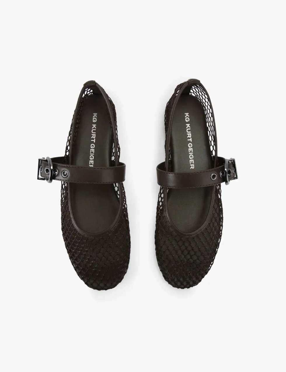 Woven Mesh Detail Flat Ballet Pumps