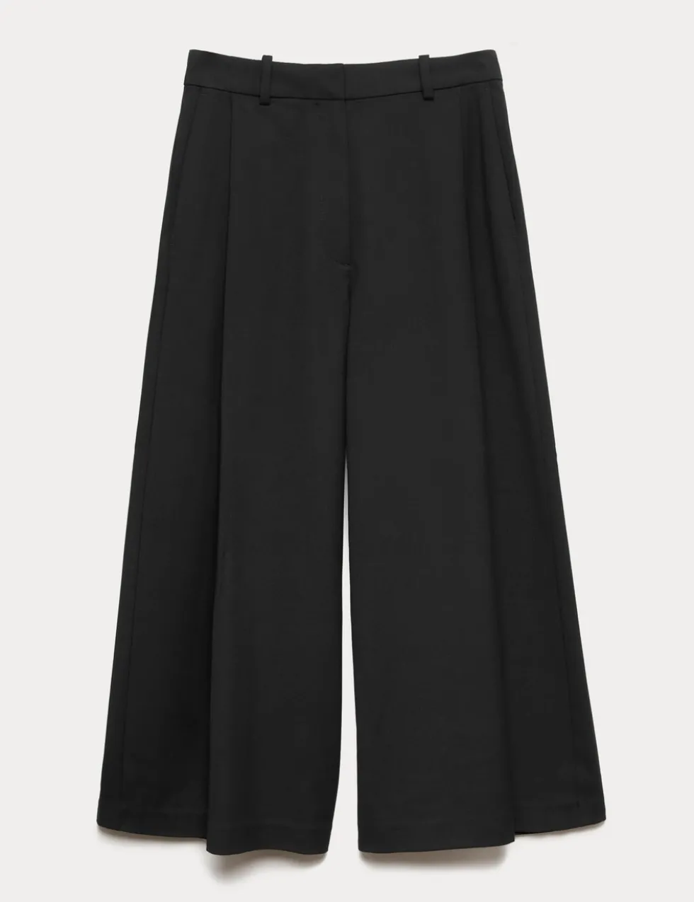 Woven Pleated Wide Leg Culottes