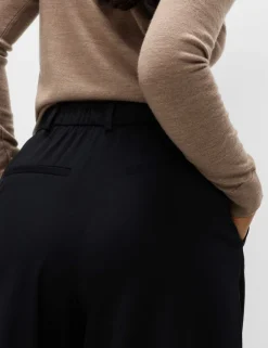Woven Pleated Wide Leg Culottes
