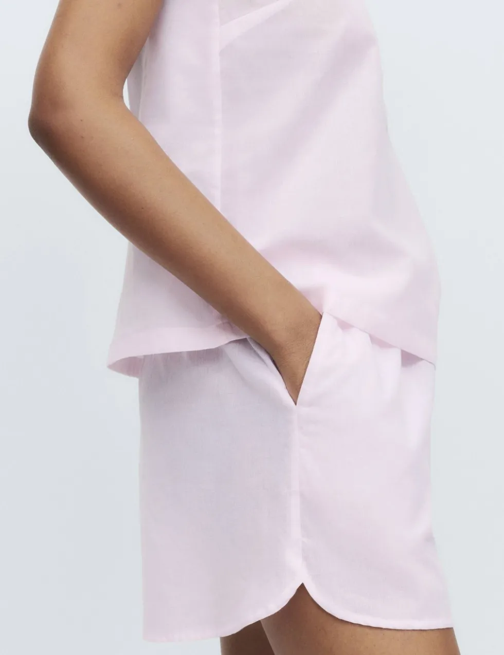 Woven Striped Cami Shortie Pyjama Set
