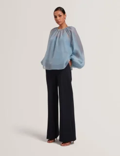 Woven Tailored Flared Trousers