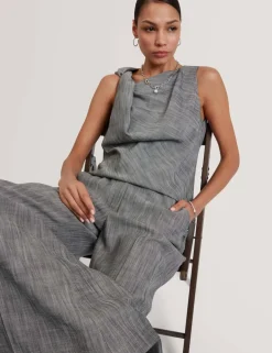Woven Tailored Wide Leg Trousers