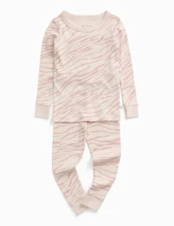 Zebra Print Ribbed Pyjamas with Cotton (6 Mths-6 Yrs)