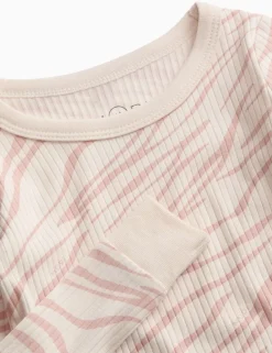 Zebra Print Ribbed Pyjamas with Cotton (6 Mths-6 Yrs)