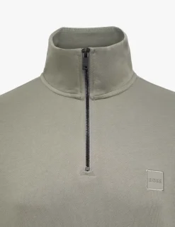 Zetrust Pure Cotton Funnel Neck Half Zip Sweatshirt