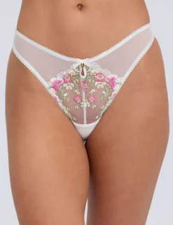 Zinnia Embroidered Thong