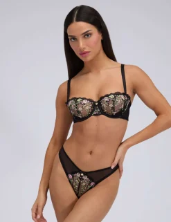 Zinnia Embroidered Wired Balconette Bra (A-E)