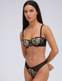 Zinnia Embroidered Wired Balconette Bra (A-E)
