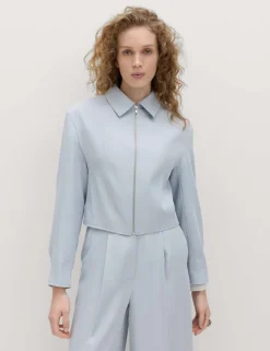 Zip Through Jacket with Linen