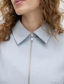 Zip Through Jacket with Linen