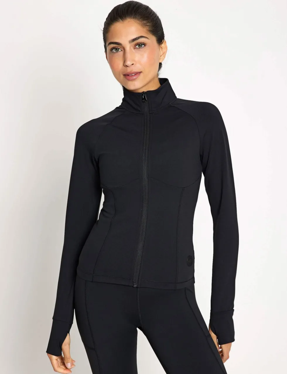 Zuri Funnel Neck Zip Up Top